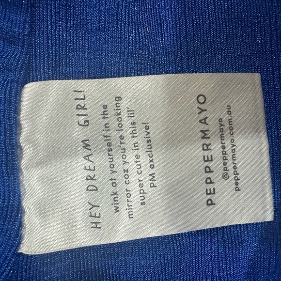 NWT SIZE 2/4/6/8 Peppermayo Blue Crop Top with Tie Front and Cut Out - Picture 8 of 9